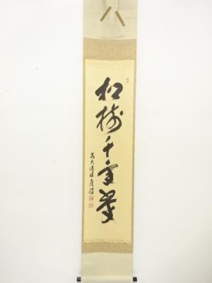 前大徳　福本積應筆　「松樹千年翠」　一行書　紙本肉筆掛軸